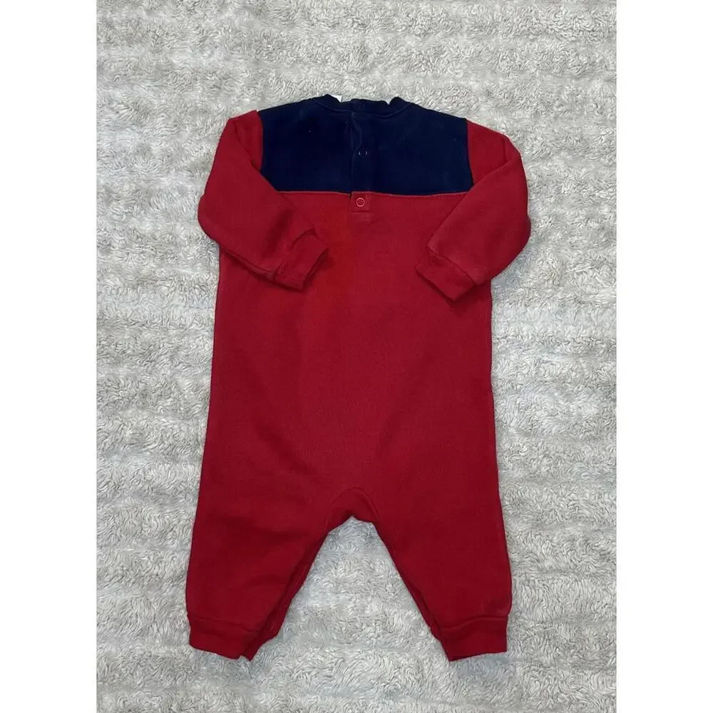 Ralph Lauren classic cotton red/navy blue colorblock one-piece Size 6M